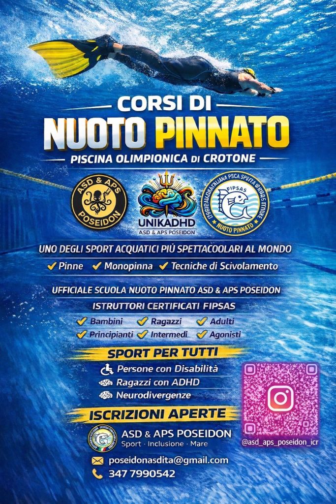 Locandina Corsi di Nuoto Pinnato – Piscina Olimpionica di Crotone